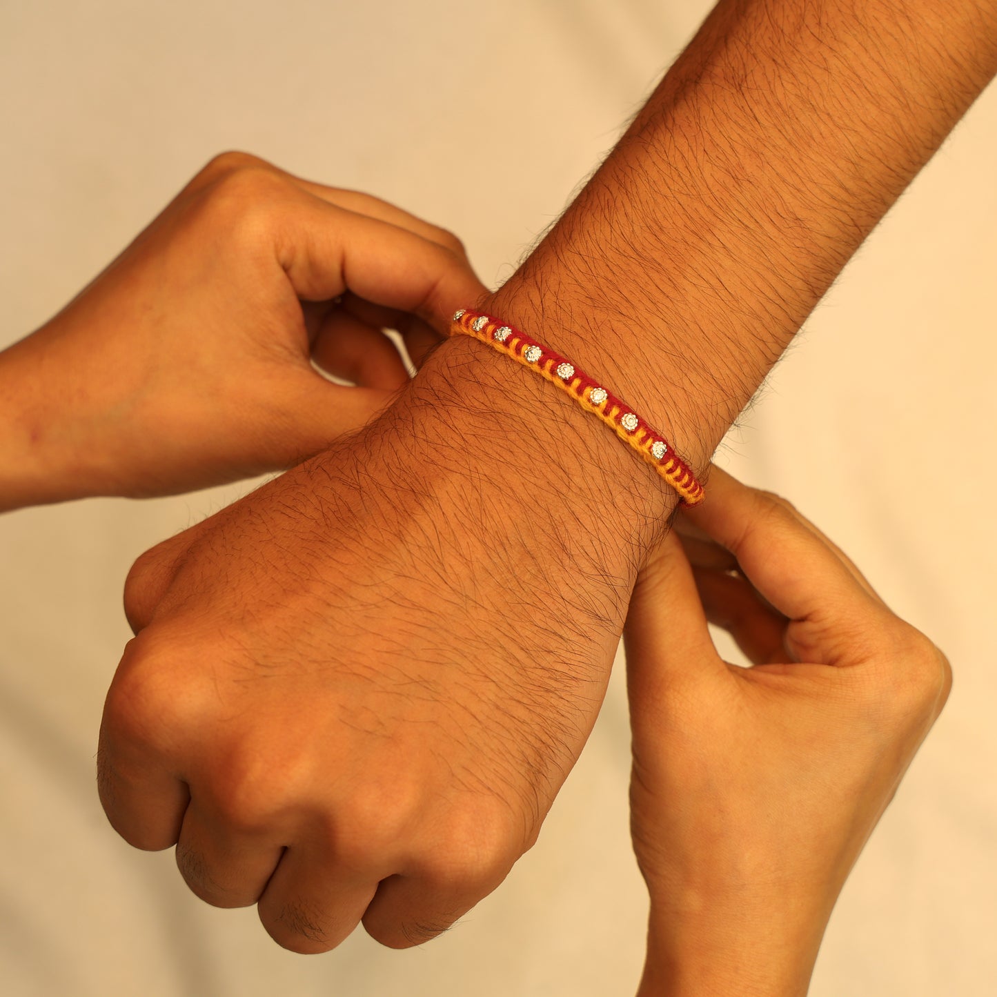 Charming Mixed Buds Silver Rakhi