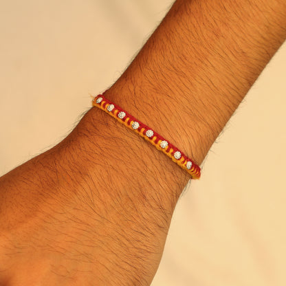 Charming Mixed Buds Silver Rakhi