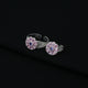 Pink Stone Flower Design Silver Toe Ring (4 pieces)