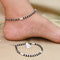 Sterling Silver and Black Beads Anklet for Girls