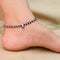Silver Center Evil Eye with Black and Silver Beads Anklet for Girls