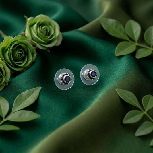 Deep Blue Stud Earrings