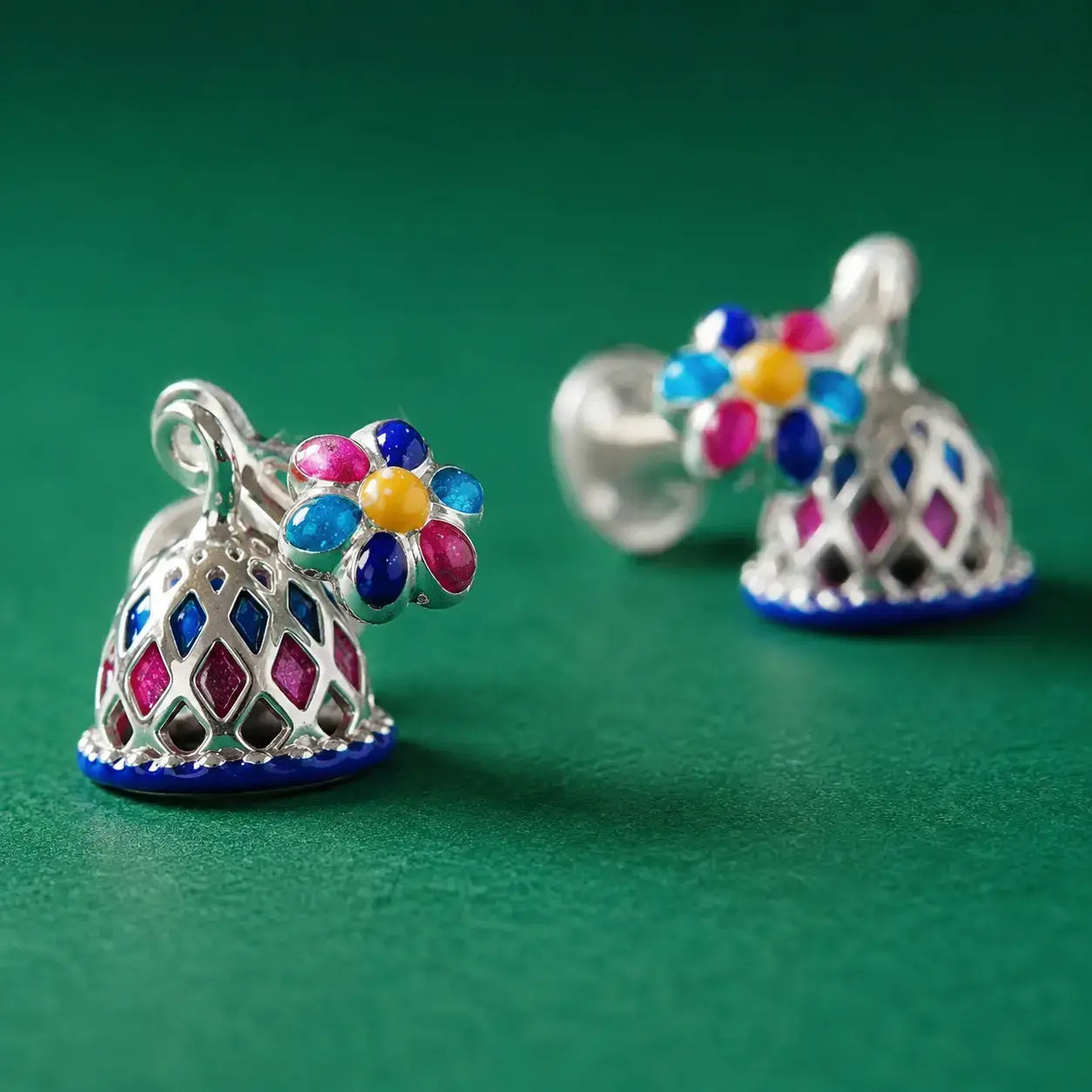Designer Multicolor Jhumka Earrings for Women