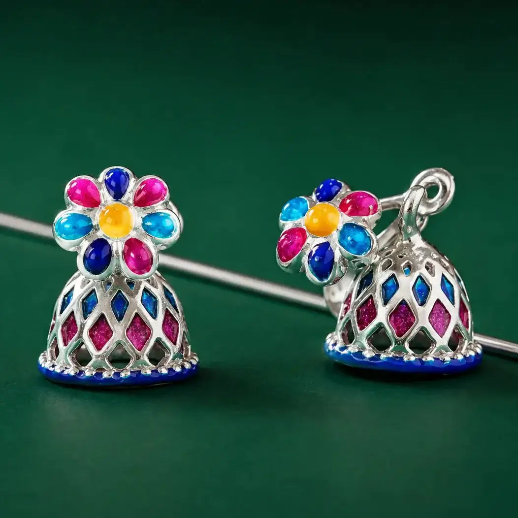 Designer Multicolor Jhumka Earrings for Women