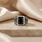 Designer Silver Ring with Black Stone