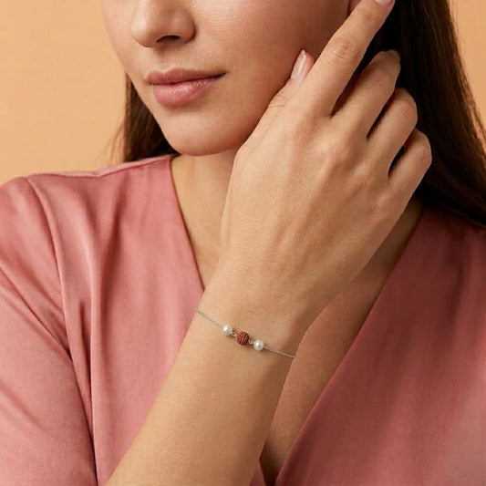 Divine Pearl Rudra Grace Silver Bracelet