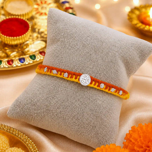 Divine Ganpati Silver Rakhi (combo)