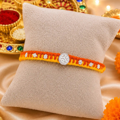 Divine Ganpati Silver Rakhi (combo)