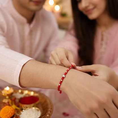 Divine Om Silver Rakhi Thread