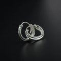Dual Line Silver Bali for Men – Textured Hoop Earrings