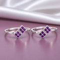 Dual Square Pink Stone Toe Ring