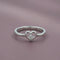 Elegant Heart Shape Diamond Accent Ring in Silver  Minimalist Love Ring for Women