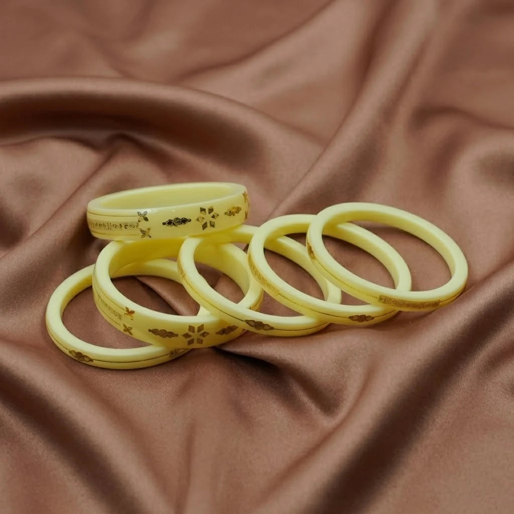 Elegant Bangles Set with Gold Floral Engraving – Traditional Designer Kada Set for Women