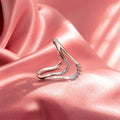 Elegant Open Wrap Ring – Silver Crystal Accent Ring