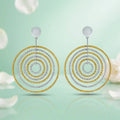Elegant Dual-Tone Spiral Silver Drop Earrings