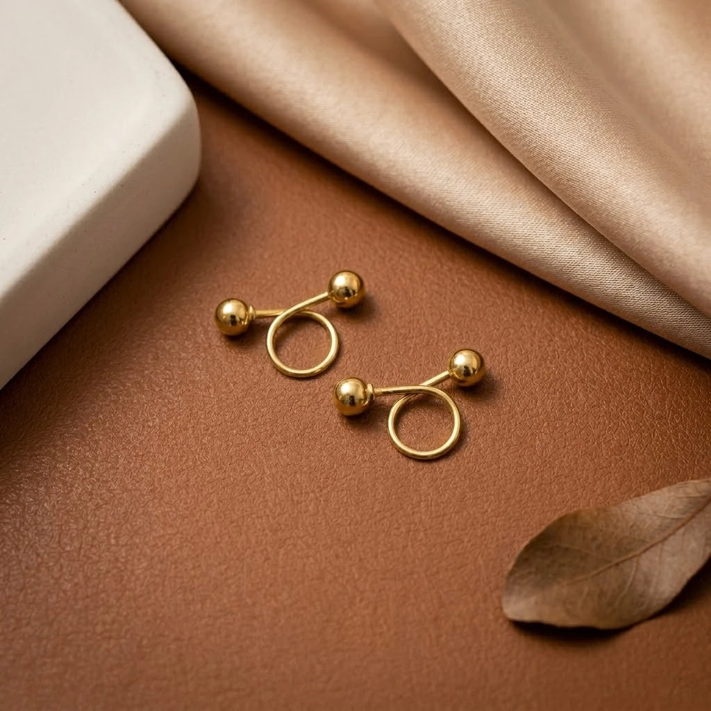 Elegant Minimalist Double Spiral Silver Earrings