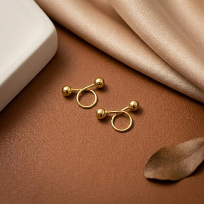 Elegant Minimalist Double Spiral Silver Earrings