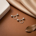 Elegant Minimalist Double Spiral Silver Earrings