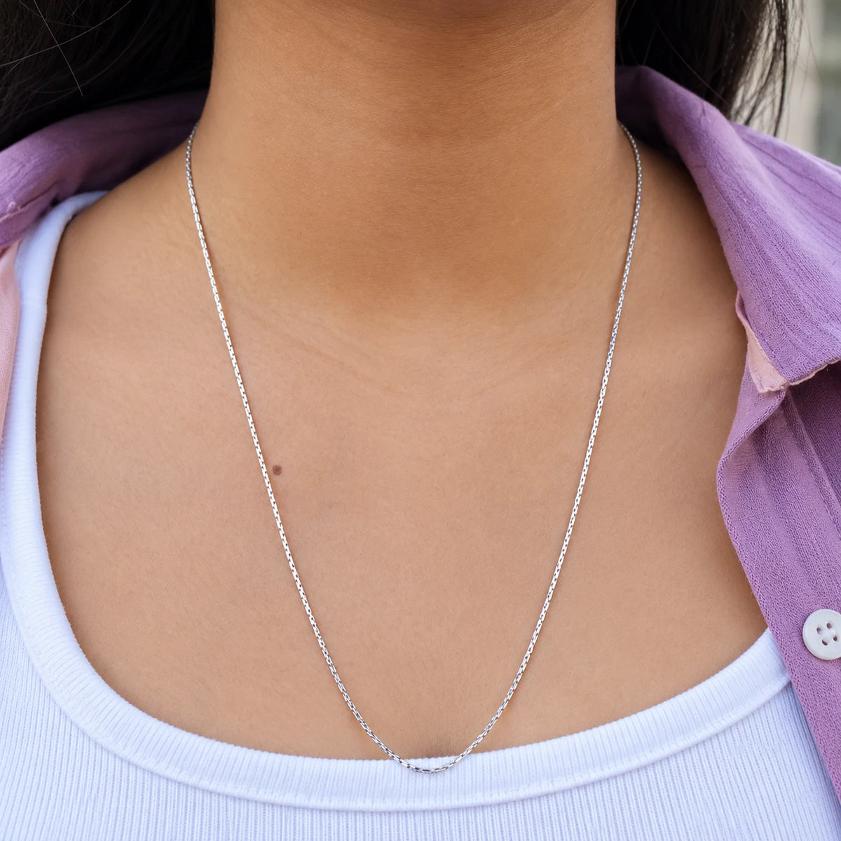 Elegant Silver Chain Necklace for Women