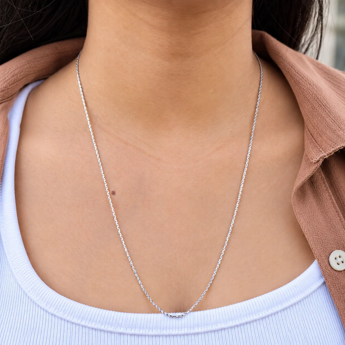 Elegant Silver Chain Necklace for Women