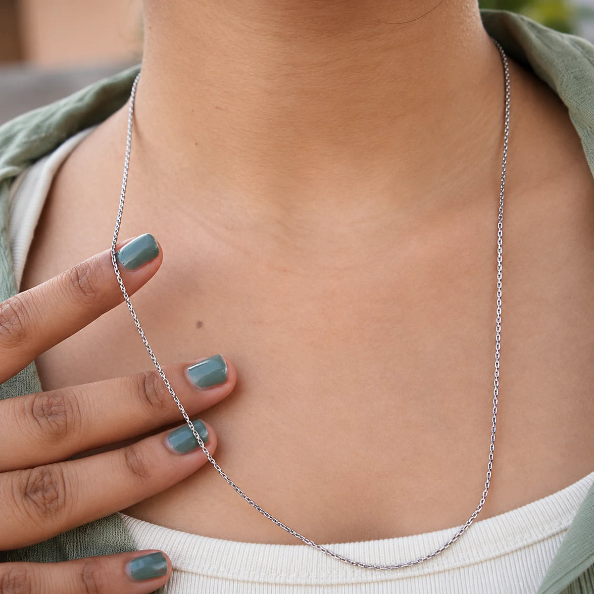 Elegant Silver Chain Necklace for Women