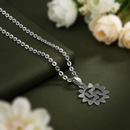 Elegant Silver Chain with Swastik Pendant