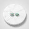 Elegant Silver Earrings with White & Green Stones