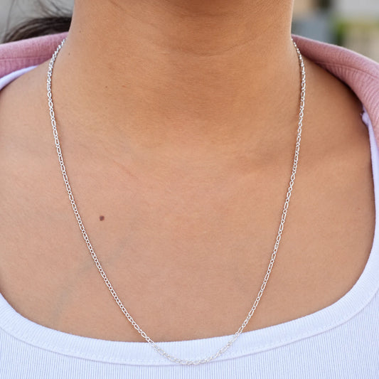 Elegant Silver Oval Link Chain Necklace for Women