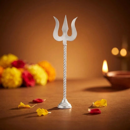 Elegant Silver Trishul Spiritual and Decorative Piece