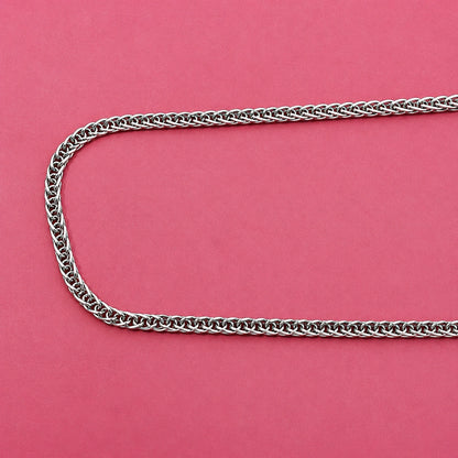 Elegant Silver Woven Link Chain Necklace for Women