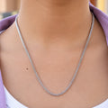 Elegant Silver Woven Link Chain Necklace for Women