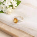 Elegant Sterling Silver Ring with a Beautiful Yellow Sapphire