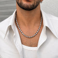 Elegant Textured Silver Chain For Boys
