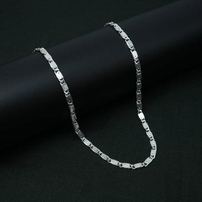 Engraved Link Silver Chain Sleek Boys
