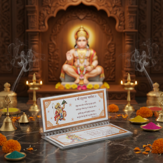 Engraved Silver Hanuman Chalisa Book