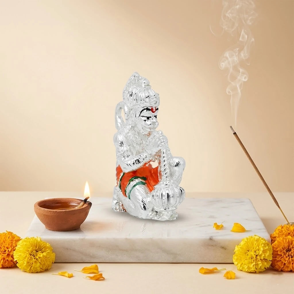 Enhance Your Home with the Divine Power of Our Silver Hanuman Idol