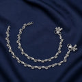 Ethnic Silver Anklet With Shell-Shaped Charms