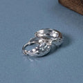 925 Sterling Silver Diamond Cut Hoop Earrings for Women with Hinged Snap Lock Closure