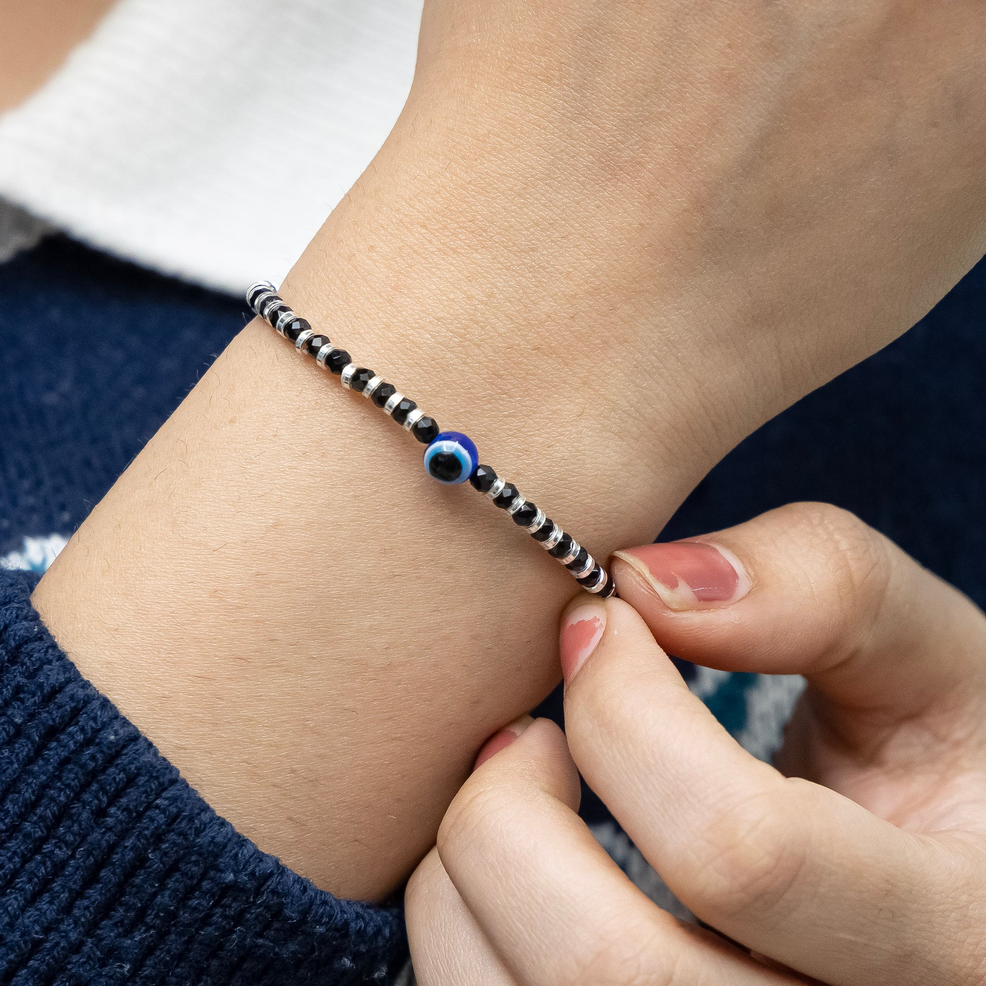 Evil Eye Protection Black Bead Bracelet Nazar Suraksha