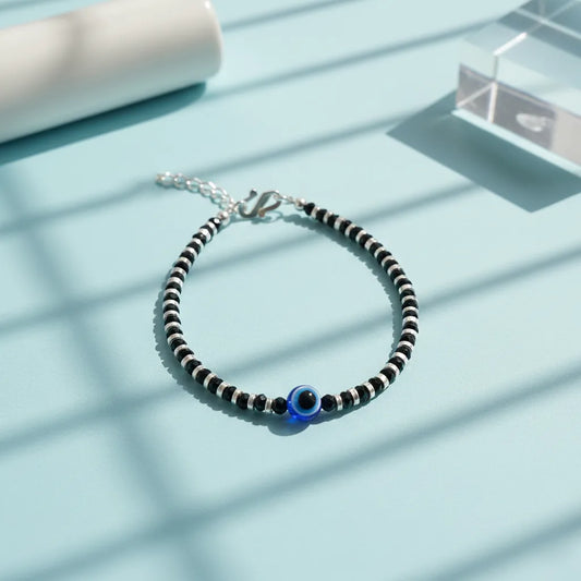 Evil Eye Protection Black Bead Bracelet Nazar Suraksha for women
