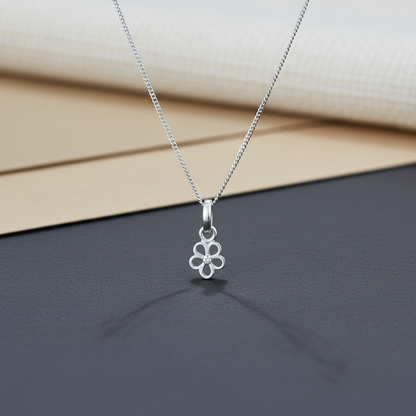 Floral Design Silver Pendant Charm