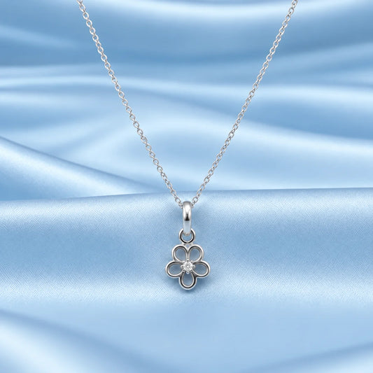 Floral Design Silver Pendant Charm
