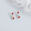 Floral Radiance Red Stone Earrings