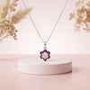Floral Ruby Silver Pendant
