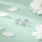 Flower Design White Stone Silver Earrings