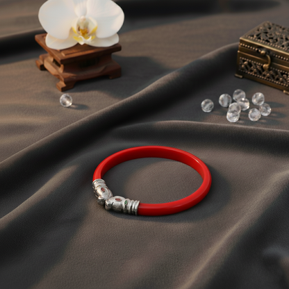 Premium Gajmukh Silver Bangles Multi-Color Edition