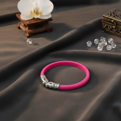 Premium Gajmukh Silver Bangles Multi-Color Edition