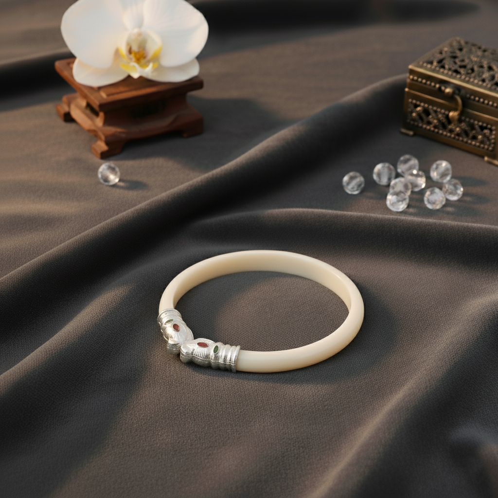 Premium Gajmukh Silver Bangles Multi-Color Edition