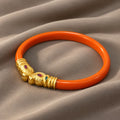 Gold Polish Premium Gajmukh Silver Bangles Multi-Color Edition