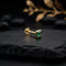 Gold Polish Square Green Gem Stone Nosepin for Girls